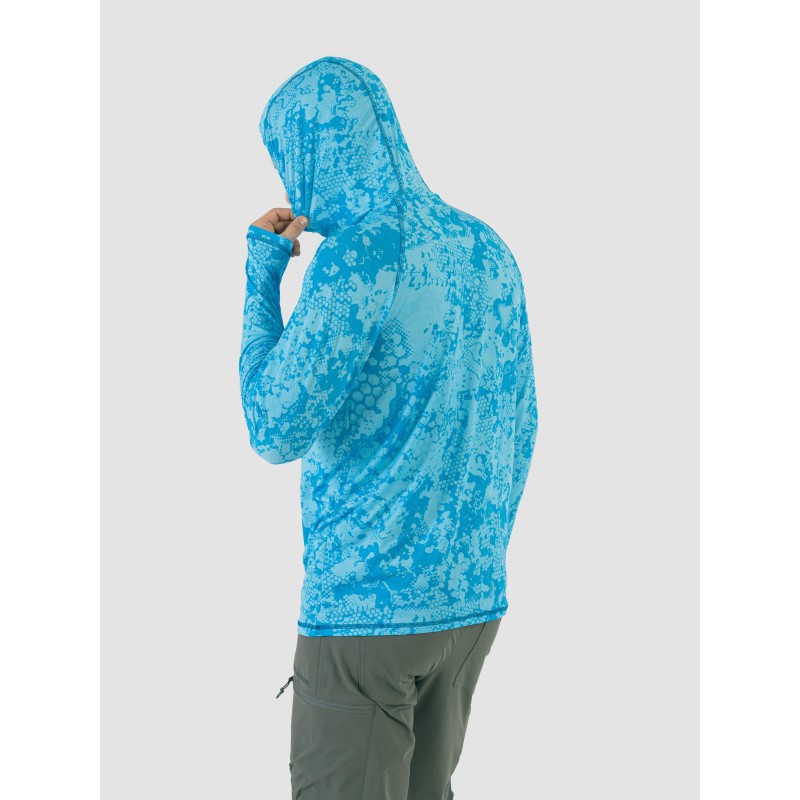 Джерси с  капюшоном мужское Triton Gear Blue Print, ткань InterLock, синий, размер 44-46