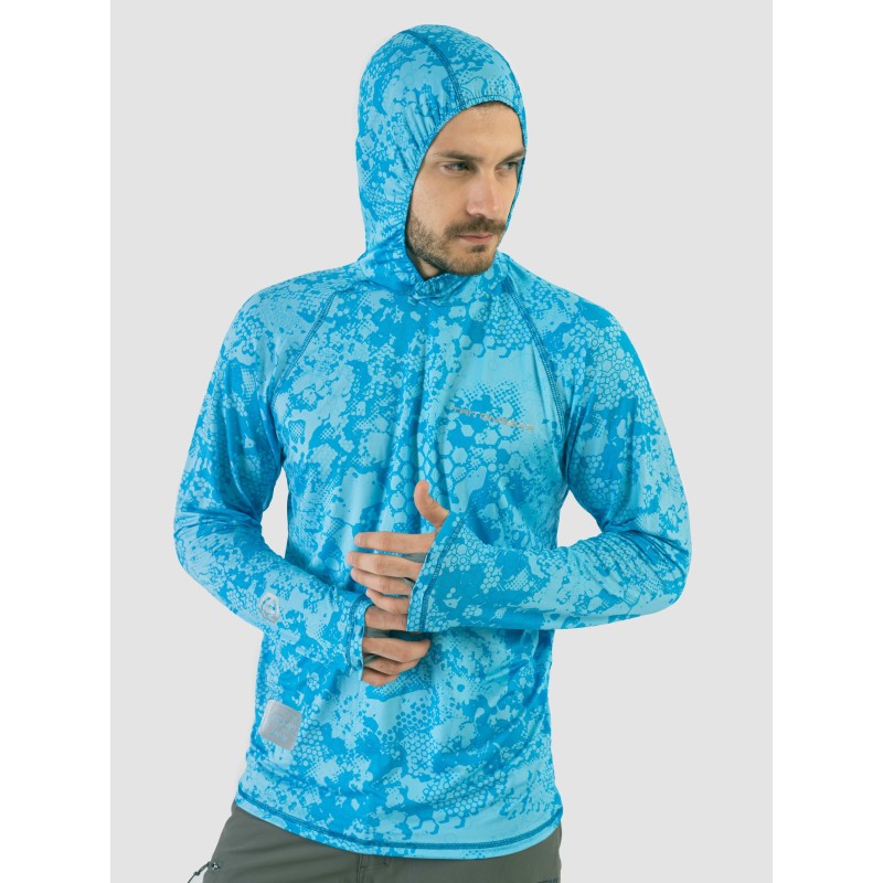 Джерси с  капюшоном мужское Triton Gear Blue Print, ткань InterLock, синий, размер 44-46