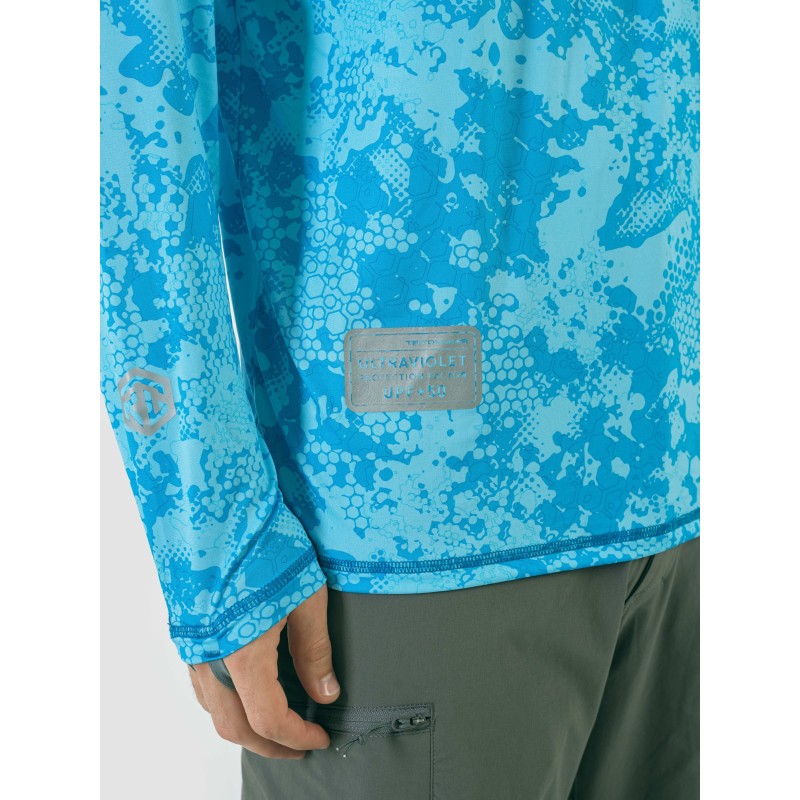 Джерси с  капюшоном мужское Triton Gear Blue Print, ткань InterLock, синий, размер 44-46