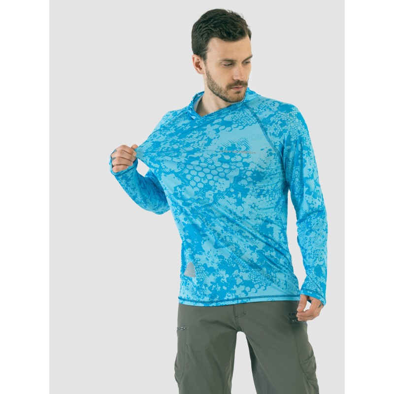 Джерси с капюшоном мужское Triton Gear Blue Print, ткань InterLock, синий, размер 48-50