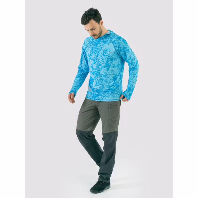 Джерси с капюшоном мужское Triton Gear Blue Print, ткань InterLock, синий, размер 52-54