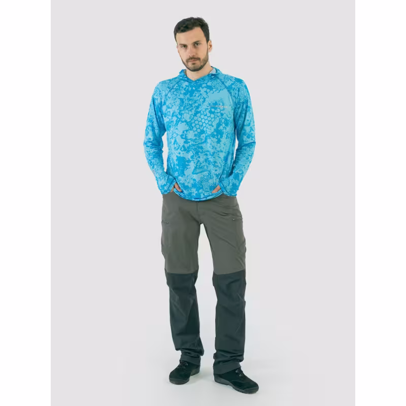 Джерси с капюшоном мужское Triton Gear Blue Print, ткань InterLock, синий, размер 52-54