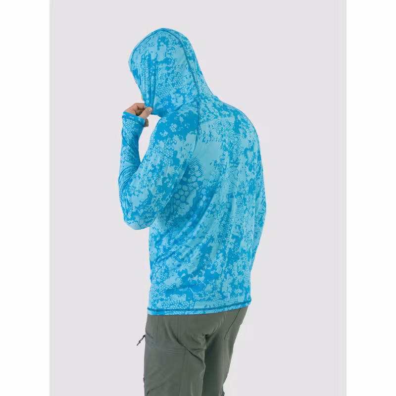 Джерси с капюшоном мужское Triton Gear Blue Print, ткань InterLock, синий, размер 52-54