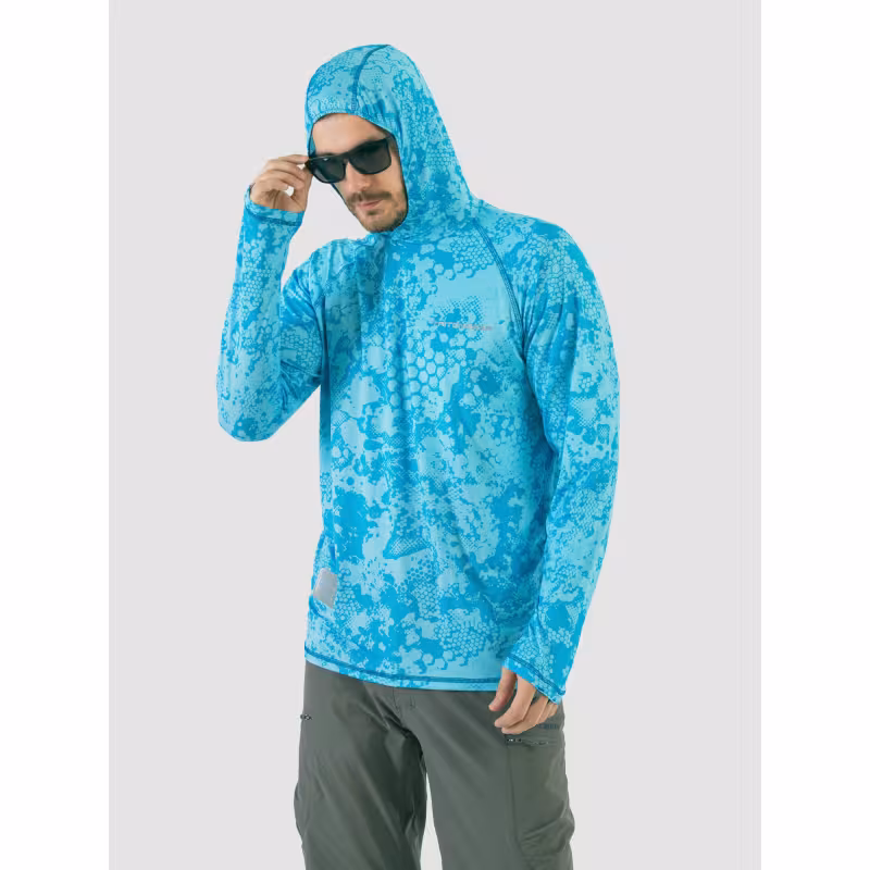 Джерси с капюшоном мужское Triton Gear Blue Print, ткань InterLock, синий, размер 52-54