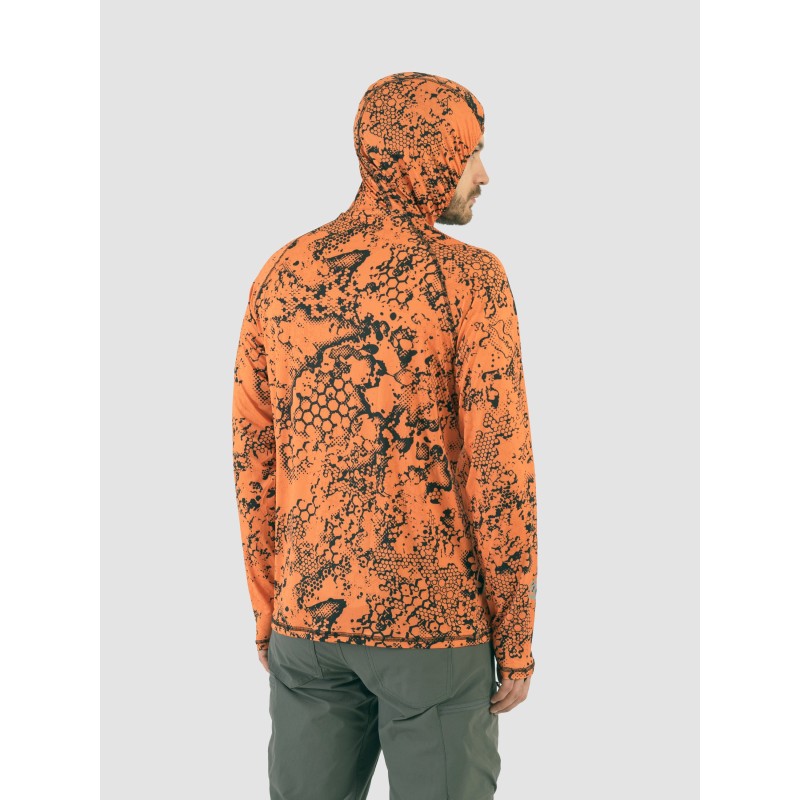 Джерси с капюшоном мужское Triton Gear Orange Print, ткань InterLock, оранжевый, размер 48-50