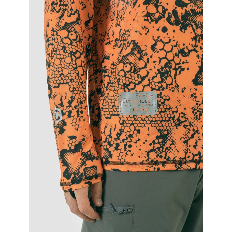 Джерси с капюшоном мужское Triton Gear Orange Print, ткань InterLock, оранжевый, размер 48-50
