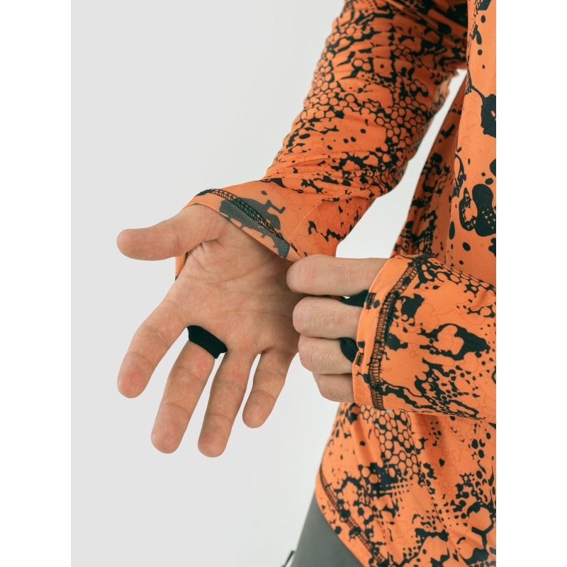 Джерси с капюшоном мужское Triton Gear Orange Print, ткань InterLock, оранжевый, размер 48-50