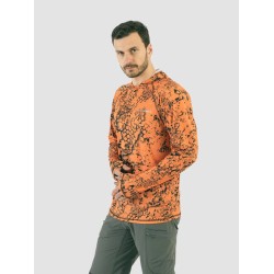 Джерси с капюшоном мужское Triton Gear Orange Print, ткань InterLock, оранжевый, размер 56-58