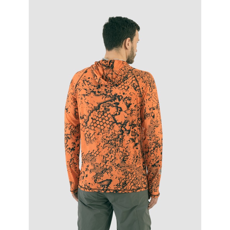 Джерси с капюшоном мужское Triton Gear Orange Print, ткань InterLock, оранжевый, размер 60-62