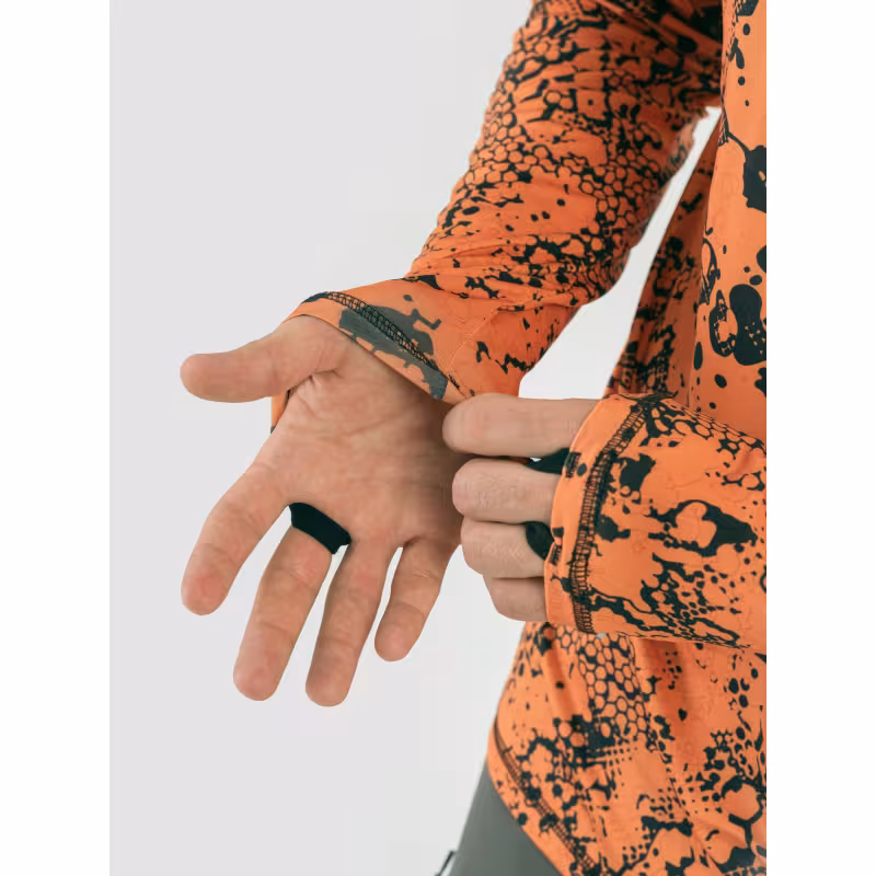 Джерси с капюшоном мужское Triton Gear Orange Print, ткань InterLock, оранжевый, размер 60-62