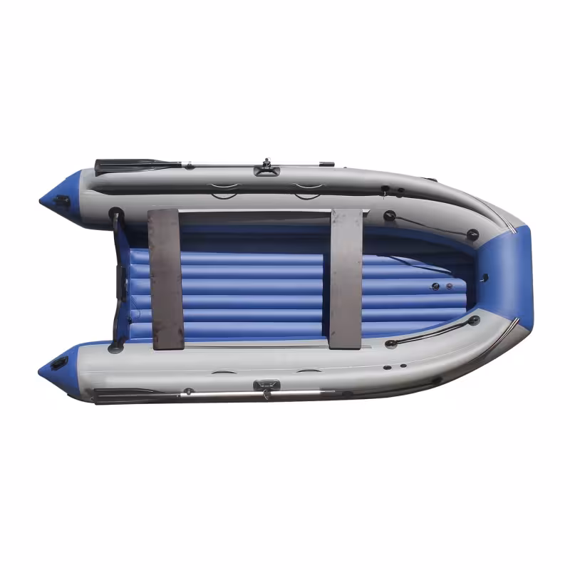 Лодка надувная ПВХ с интегрированным фальшбортом Angler Reef Triton 340 НД, НДНД, черный/желтый