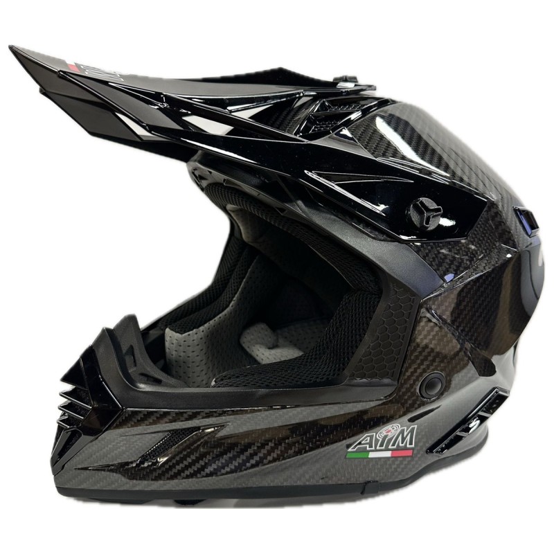 Мотошлем AiM RH855 Carbon 3K Glossy, серый,  размер M