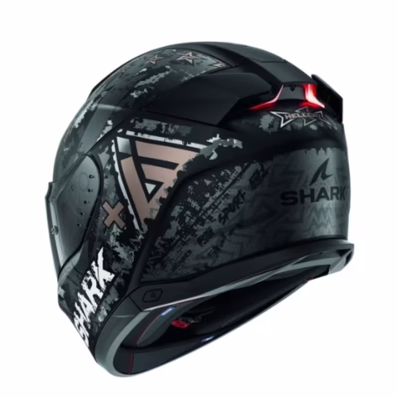 Мотошлем Shark Skwal I3 Hell Cat, черный матовый/серый, размер L