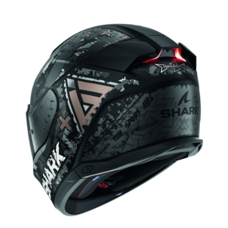 Мотошлем Shark Skwal I3 Hell Cat, черный матовый/серый, размер L