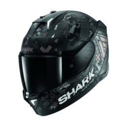 Мотошлем Shark Skwal I3 Hell Cat, черный матовый/серый, размер M