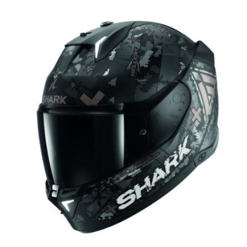 Мотошлем Shark Skwal I3 Hell Cat, черный матовый/серый, размер M