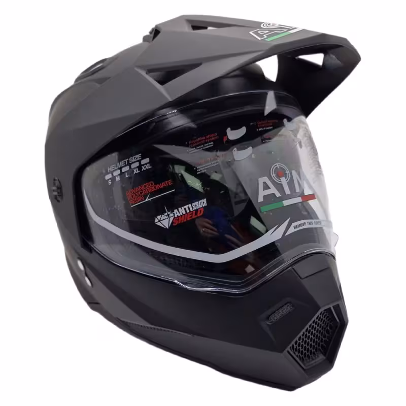 Мотошлем детский AiM JK802Y, черный матовый, размер Y/L