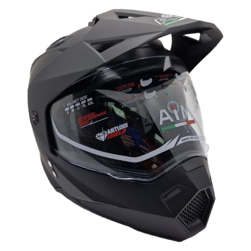 Мотошлем детский AiM JK802Y, черный матовый, размер Y/S