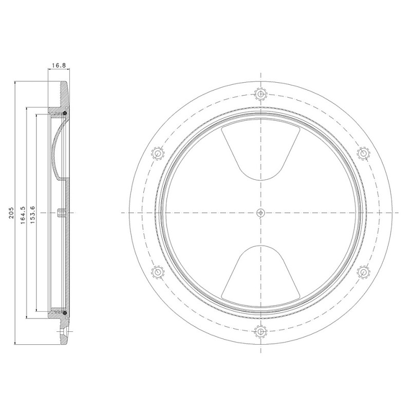Смотровой лючок Osculati 10014612, 152 мм, белый