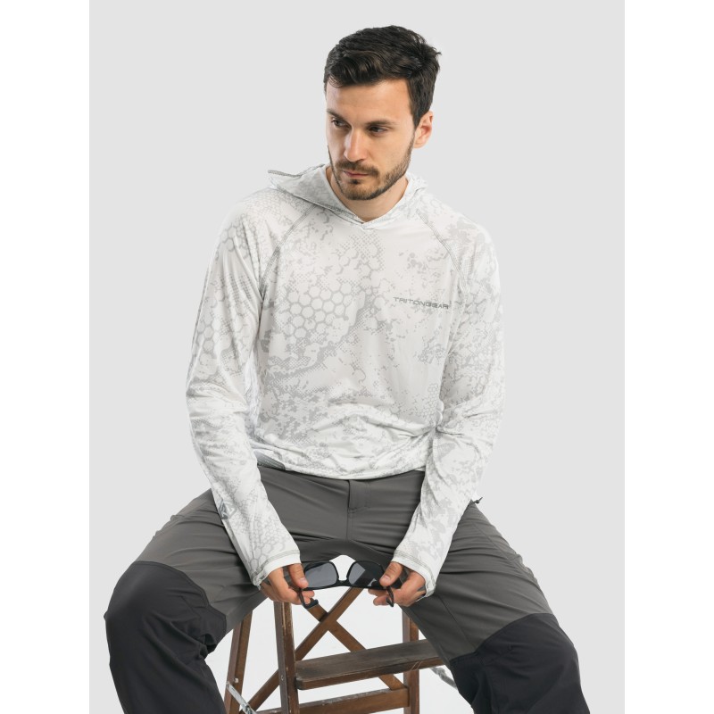 Джерси с капюшоном мужское Triton Gear S00014, InterLock, белый, размер 44-46