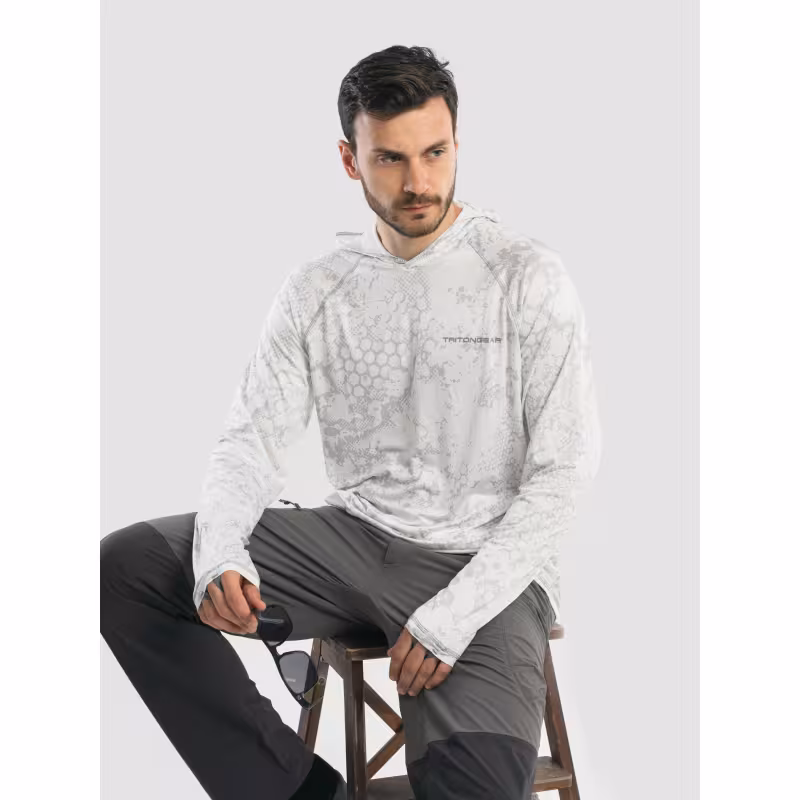 Джерси с капюшоном мужское Triton Gear S00014, InterLock, белый, размер 44-46