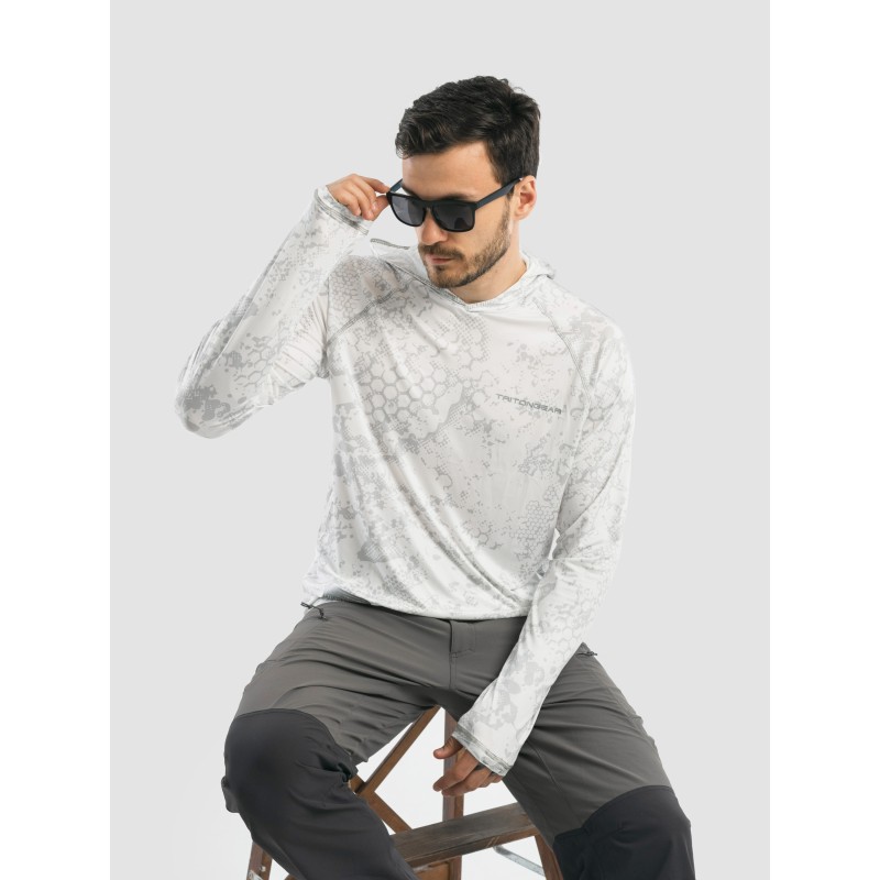 Джерси с капюшоном мужское Triton Gear S00014, InterLock, белый, размер 48-50