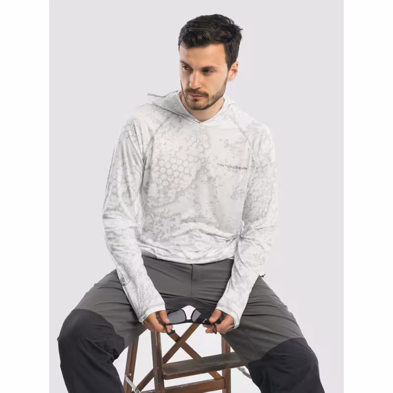 Джерси с капюшоном мужское Triton Gear S00014, InterLock, белый, размер 52-54