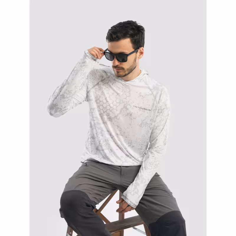 Джерси с капюшоном мужское Triton Gear S00014, InterLock, белый, размер 56-58