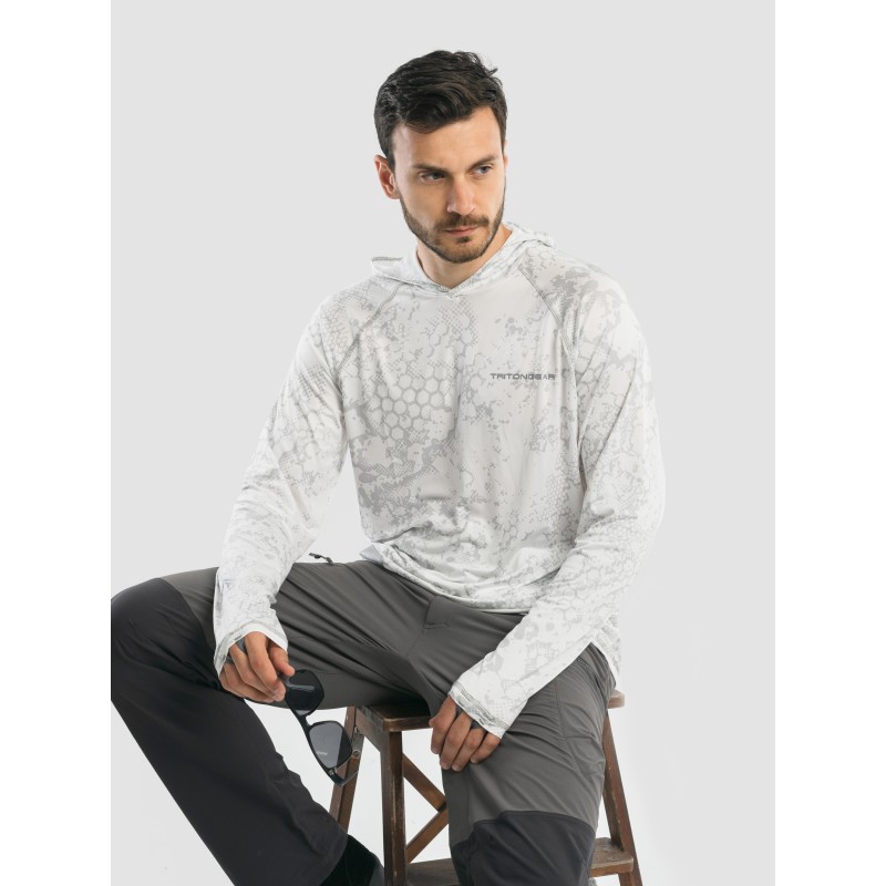 Джерси с капюшоном мужское Triton Gear S00014, InterLock, белый, размер 56-58
