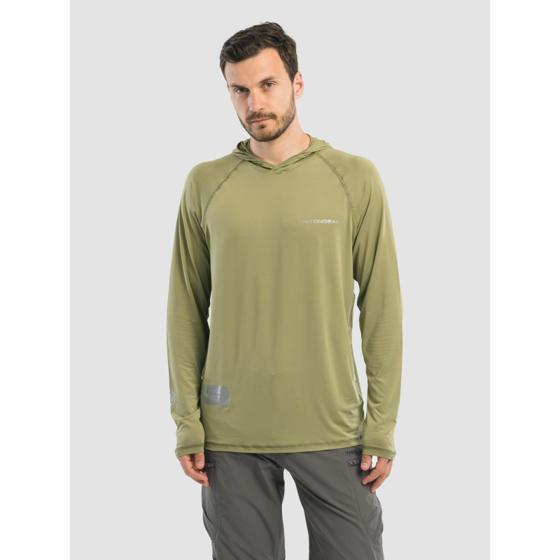 Джерси с капюшоном мужское Triton Gear S00019, InterLock, хаки, размер 44-46