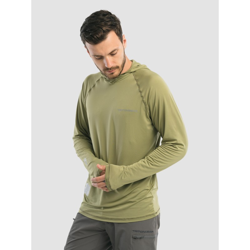 Джерси с капюшоном мужское Triton Gear S00019, InterLock, хаки, размер 48-50