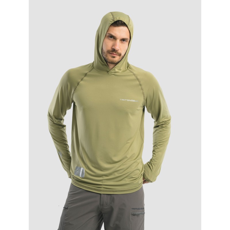 Джерси с капюшоном мужское Triton Gear S00019, InterLock, хаки, размер 52-54