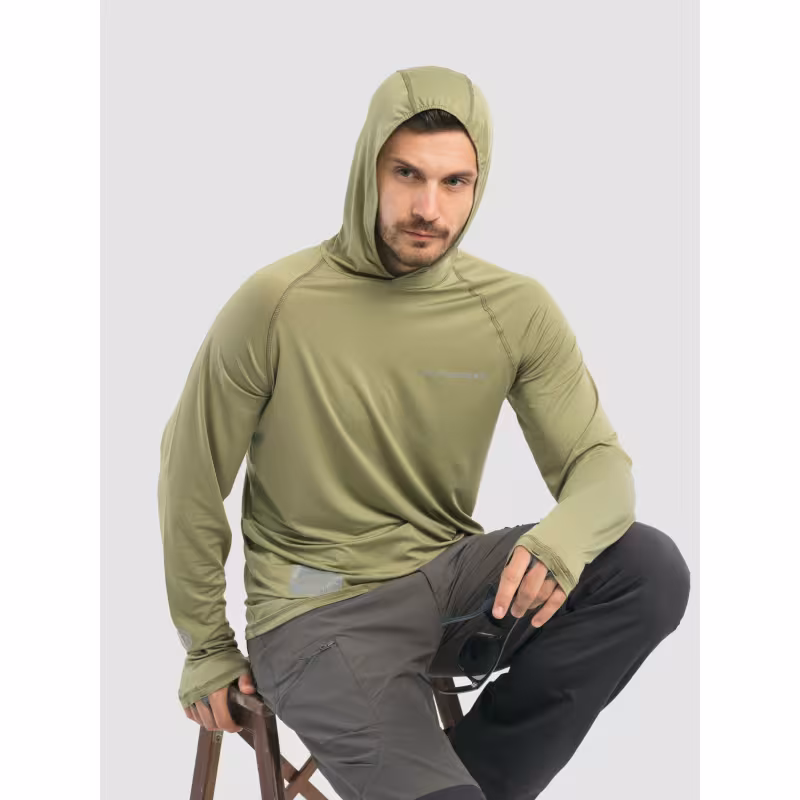 Джерси с капюшоном мужское Triton Gear S00019, InterLock, хаки, размер 52-54