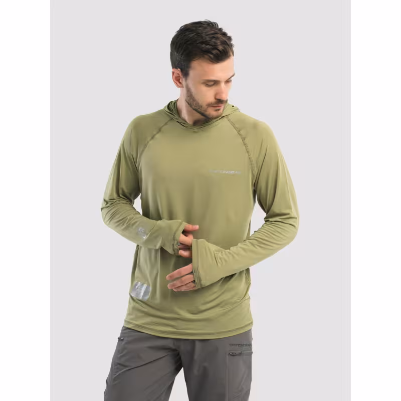 Джерси с капюшоном мужское Triton Gear S00019, InterLock, хаки, размер 56-58