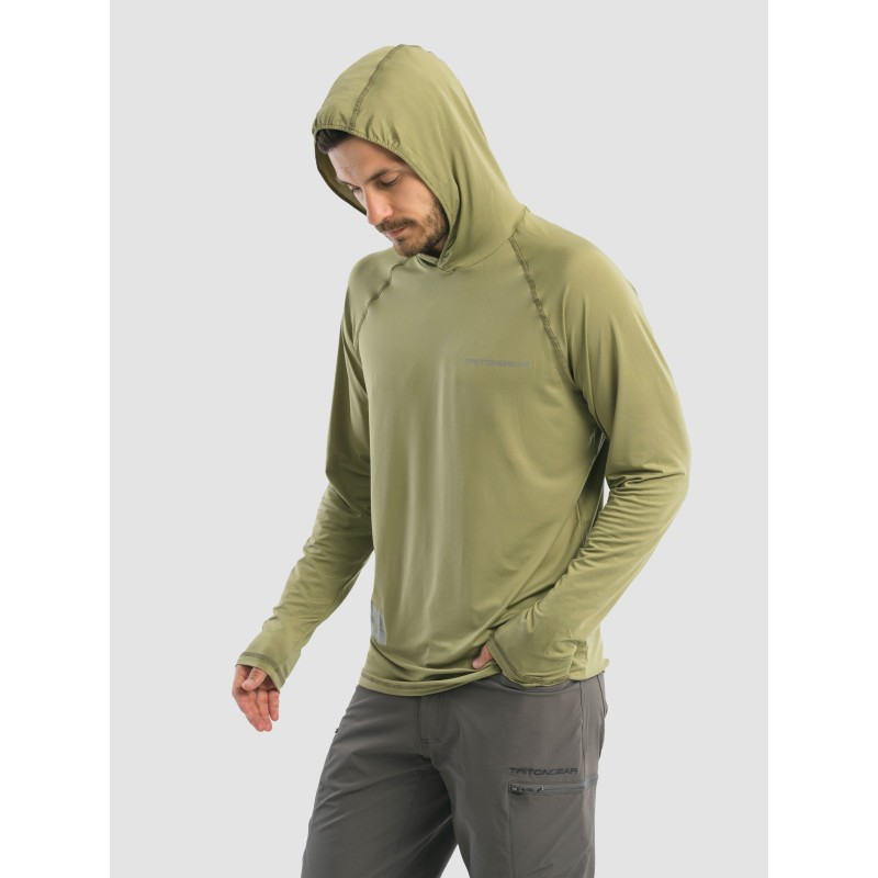 Джерси с капюшоном мужское Triton Gear S00019, InterLock, хаки, размер 60-62