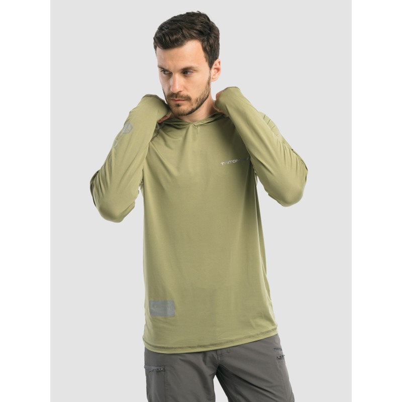 Джерси с капюшоном мужское Triton Gear S00019, InterLock, хаки, размер 60-62