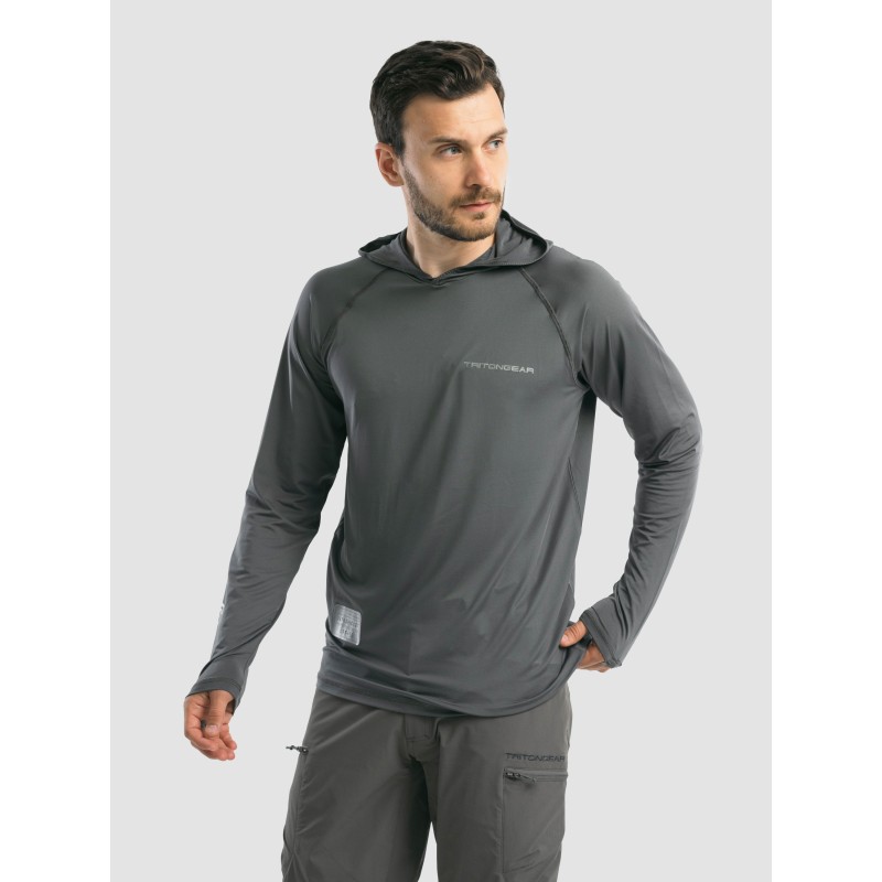 Джерси с капюшоном мужское Triton Gear S00014, InterLock, серый, размер 44-46