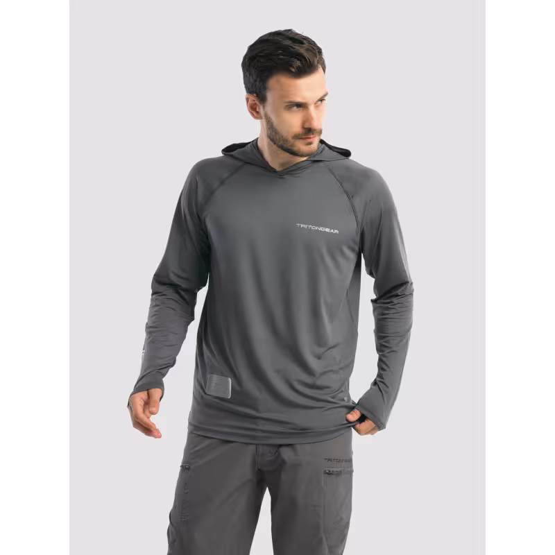 Джерси с капюшоном мужское Triton Gear S00014, InterLock, серый, размер 48-50