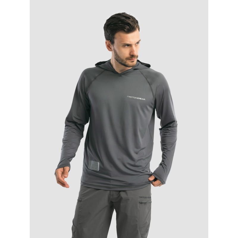 Джерси с капюшоном мужское Triton Gear S00014, InterLock, серый, размер 48-50