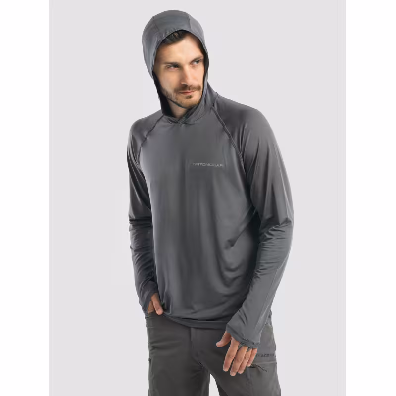 Джерси с капюшоном мужское Triton Gear S00014, InterLock, серый, размер 48-50