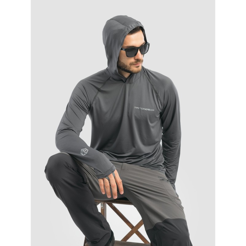 Джерси с капюшоном мужское Triton Gear S00014, InterLock, серый, размер 52-54