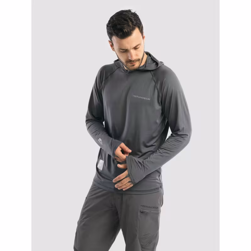 Джерси с капюшоном мужское Triton Gear S00014, InterLock, серый, размер 52-54