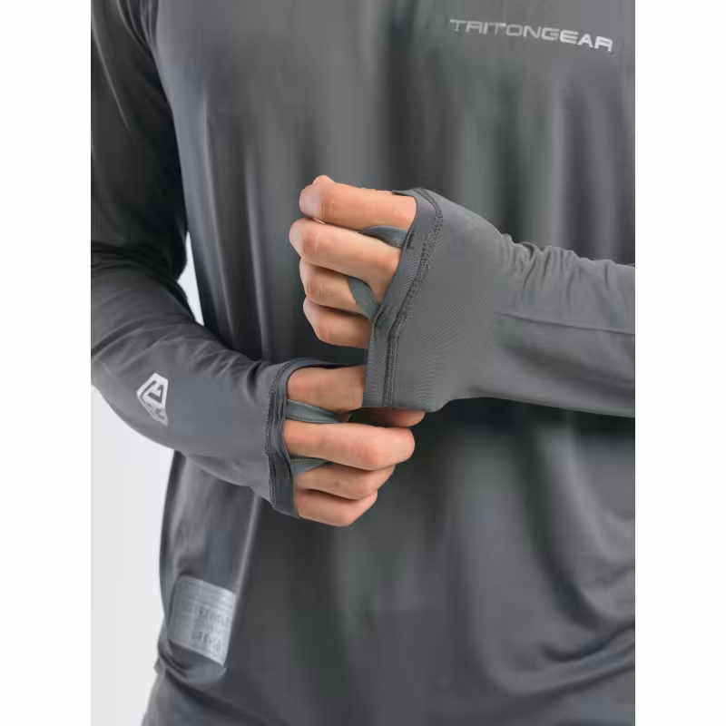 Джерси с капюшоном мужское Triton Gear S00014, InterLock, серый, размер 52-54