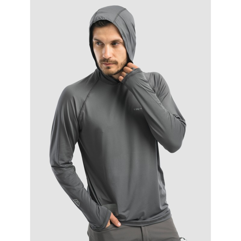Джерси с капюшоном мужское Triton Gear S00014, InterLock, серый, размер 56-58