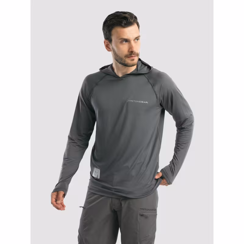 Джерси с капюшоном мужское Triton Gear S00014, InterLock, серый, размер 56-58