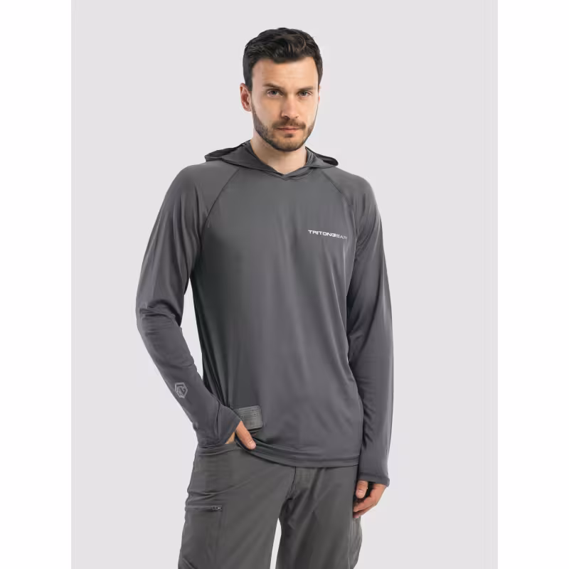 Джерси с капюшоном мужское Triton Gear S00014, InterLock, серый, размер 60-62