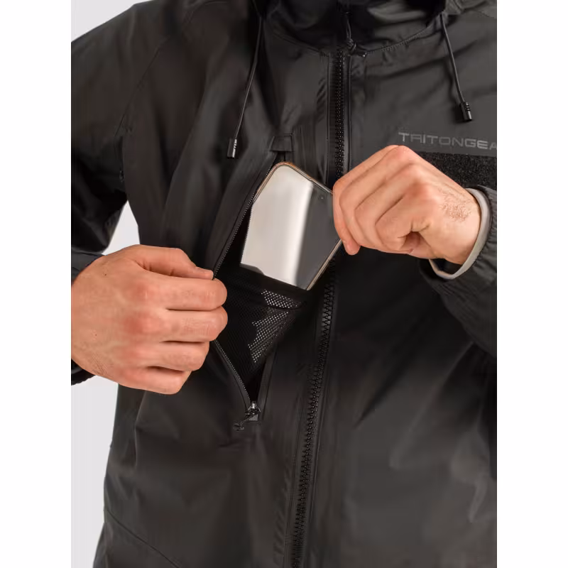 Костюм мужской Triton Gear Storm Boat, TaslanNylon, черный, размер 52-54,  182-188 см