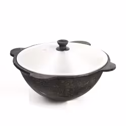 Казан чугунный с алюминиевой крышкой Шафран, круглое дно, 6 л