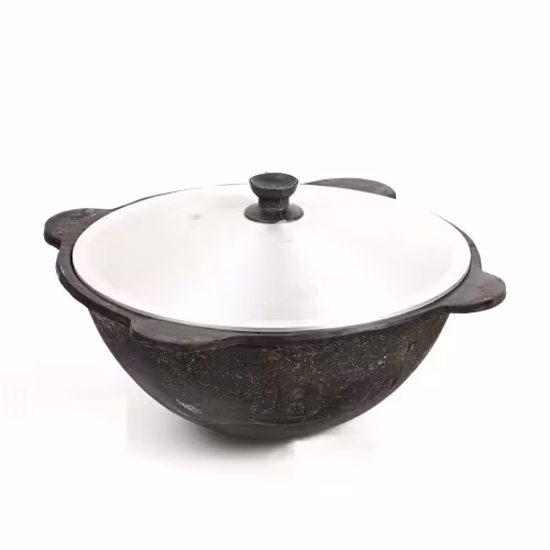 Казан чугунный с алюминиевой крышкой Шафран, круглое дно, 6 л