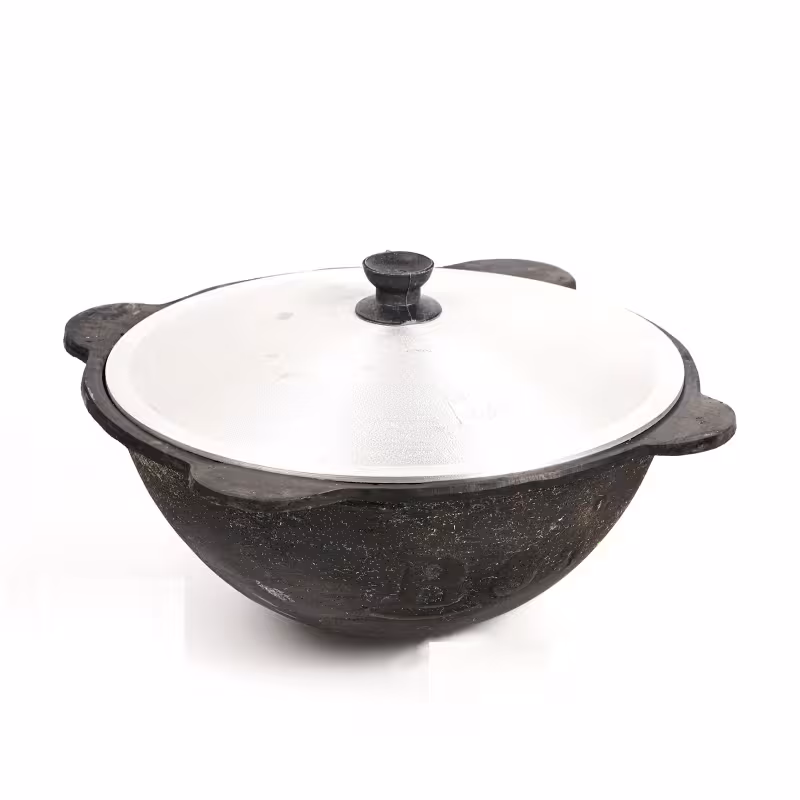 Казан чугунный с алюминиевой крышкой Шафран, круглое дно, 6 л